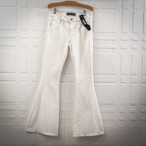 Express Denim - Express Bell Flare Mid Rise Jeans, 4